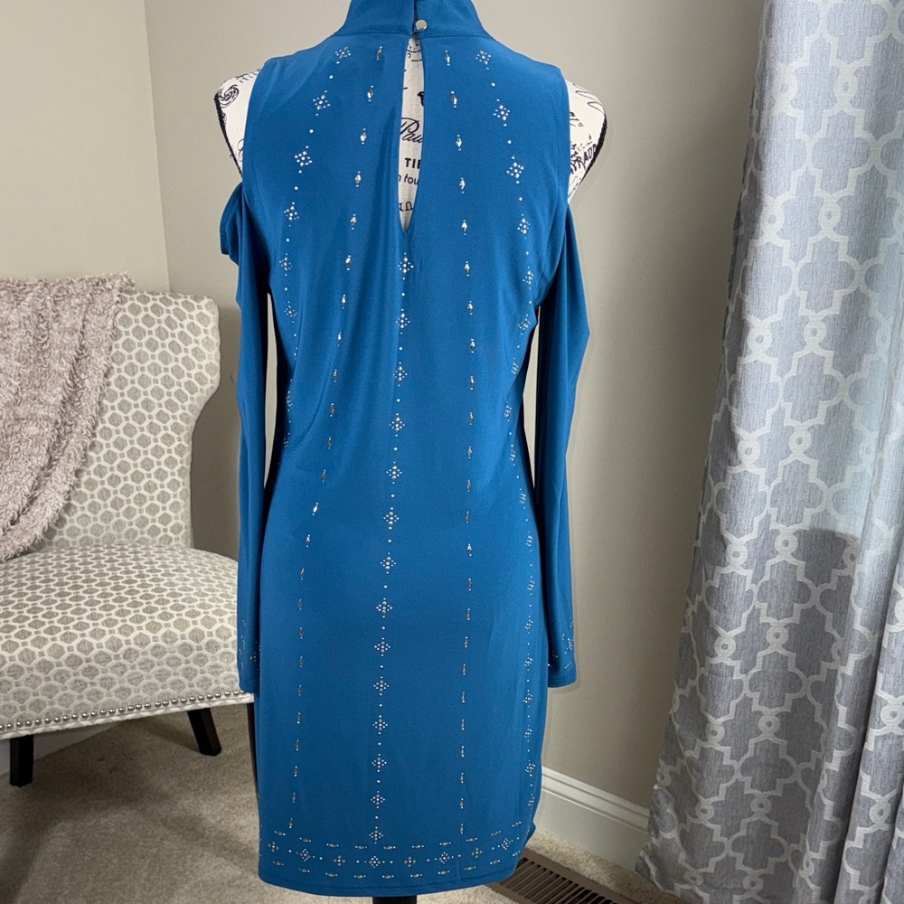 White House Black Market Elegant Blue Women's Dress - Picture 4 of 8